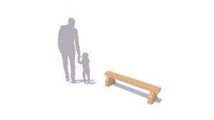 Banc en traverses de chêne (1,7 m de long)