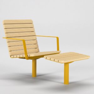 Chaise longue Skala avec repose-pieds - mobilier urbain Glänta Skala distribué par Playgones