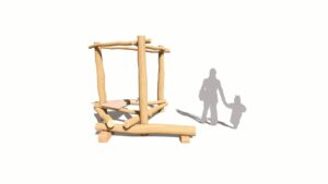 Structure en bois pour l&rsquo;école maternelle avec siège sur la plate-forme