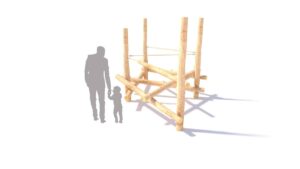 Structure en bois pour l&rsquo;école maternelle avec cordes à tenir