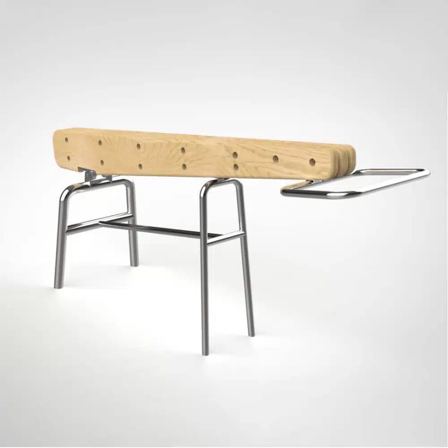 Banc-agrès Glänta en chêne et inox