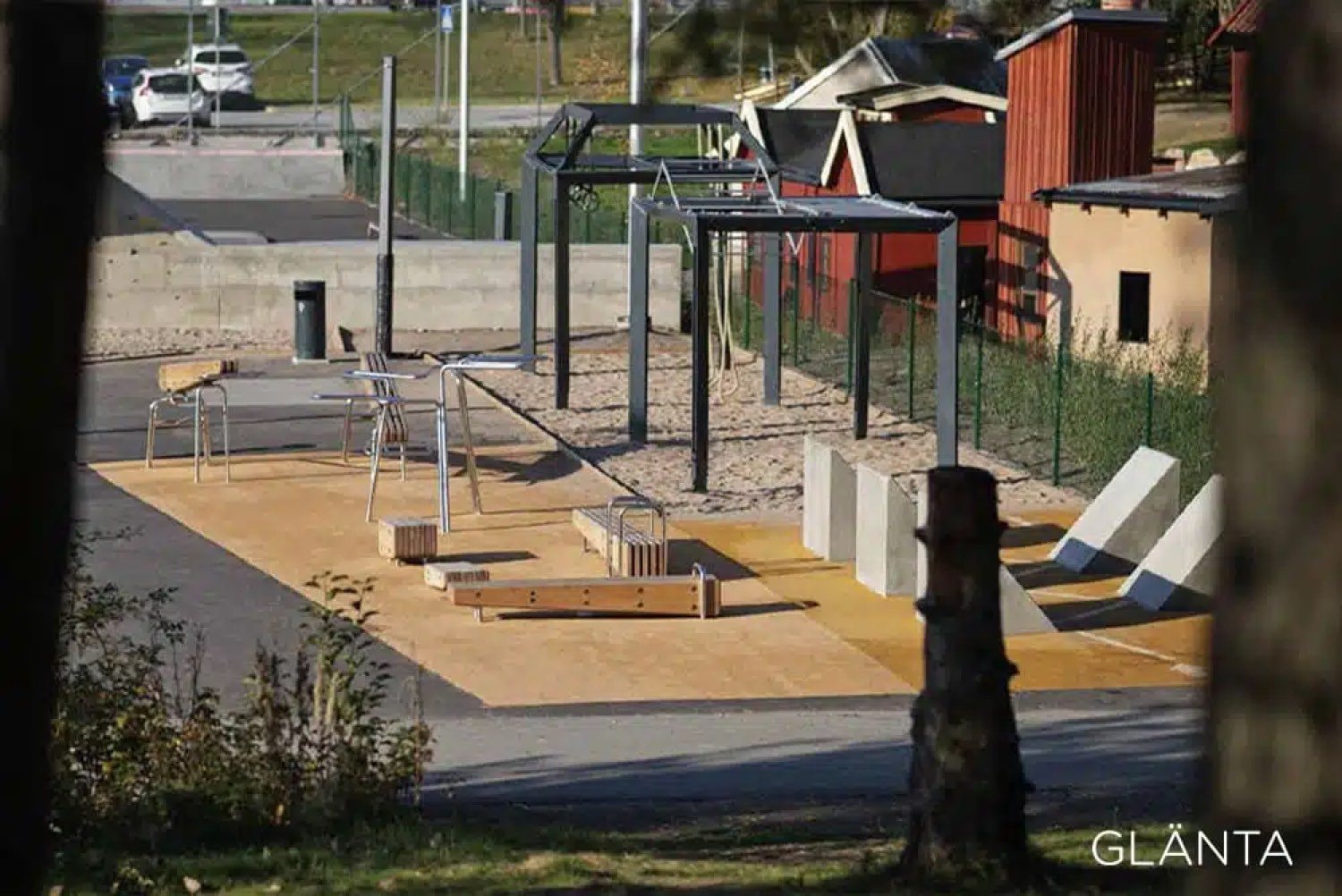Réalisation fitness Glänta installée en extérieur