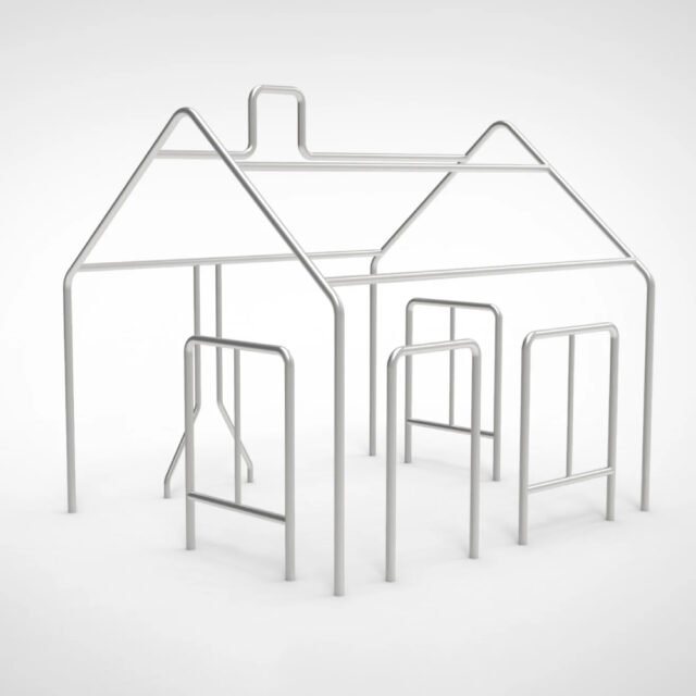 Structure de jeu de rôle minimaliste Glänta en forme de maison