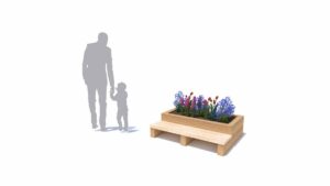 Jardinière avec siège (0,4 m de haut x 1,5 m de long)