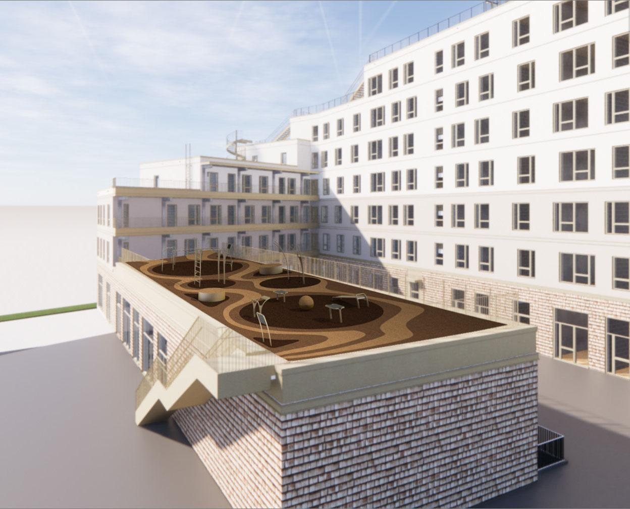Espace de fitness Noord sur terrasse bois