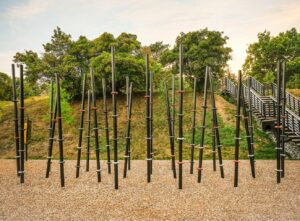 Parcours Bamboo Jungle Trekfit, fitness extérieur installé en espace public