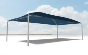 Ombriere standard XL grande portee structure metallo-textile Playgones