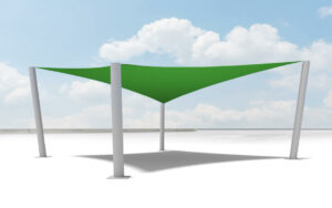 Structure d ombrage metallo-textile sur mesure Playgones