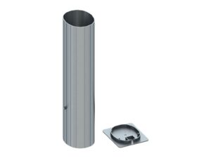 Foureaux en aluminium pour tube ovoide 100 x 120 mm + couvercle, vue 1