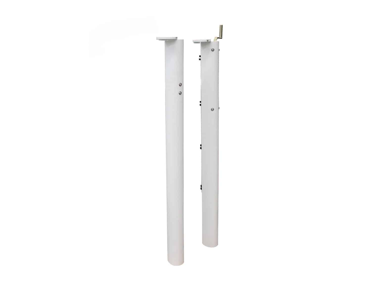 Poteaux de tennis - Treuil interieur - À sceller - Aluminium - Ovoïde - vue 1 - Playgones Poteaux de tennis - Treuil interieur - À sceller - Aluminium - Ovoïde - vue 1 - Playgones