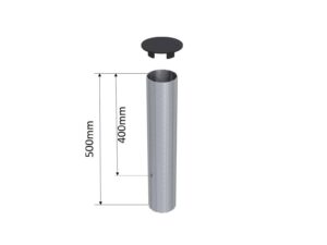 Fourreau aluminium pour poteau central, vue 1