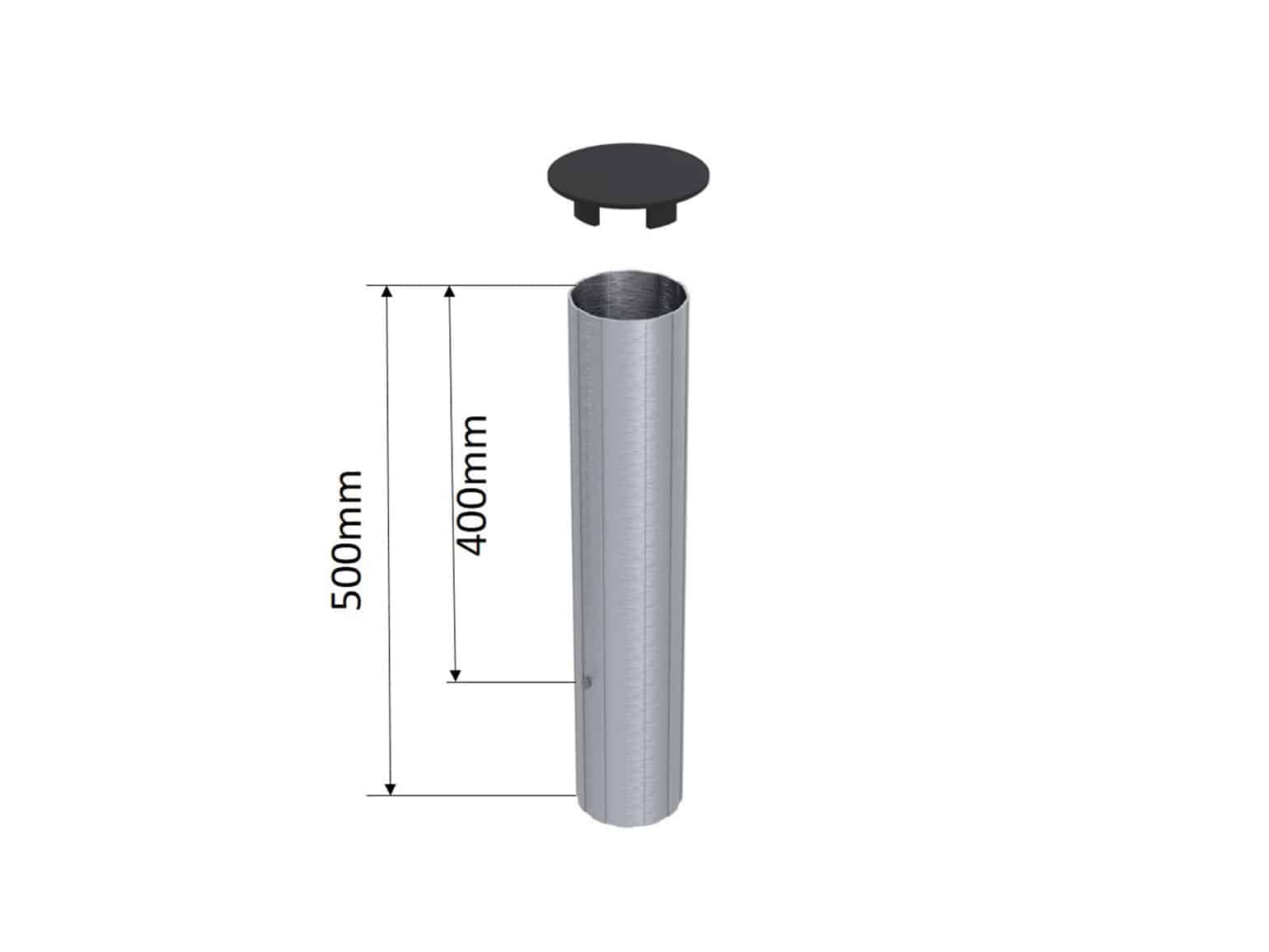 Fourreau aluminium pour poteau central, vue 1 Playgones Fourreau aluminium pour poteau central, vue 1 Playgones