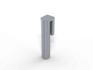 Jeu de 2 fourreaux aluminium avec couvercle encastré, vue 1