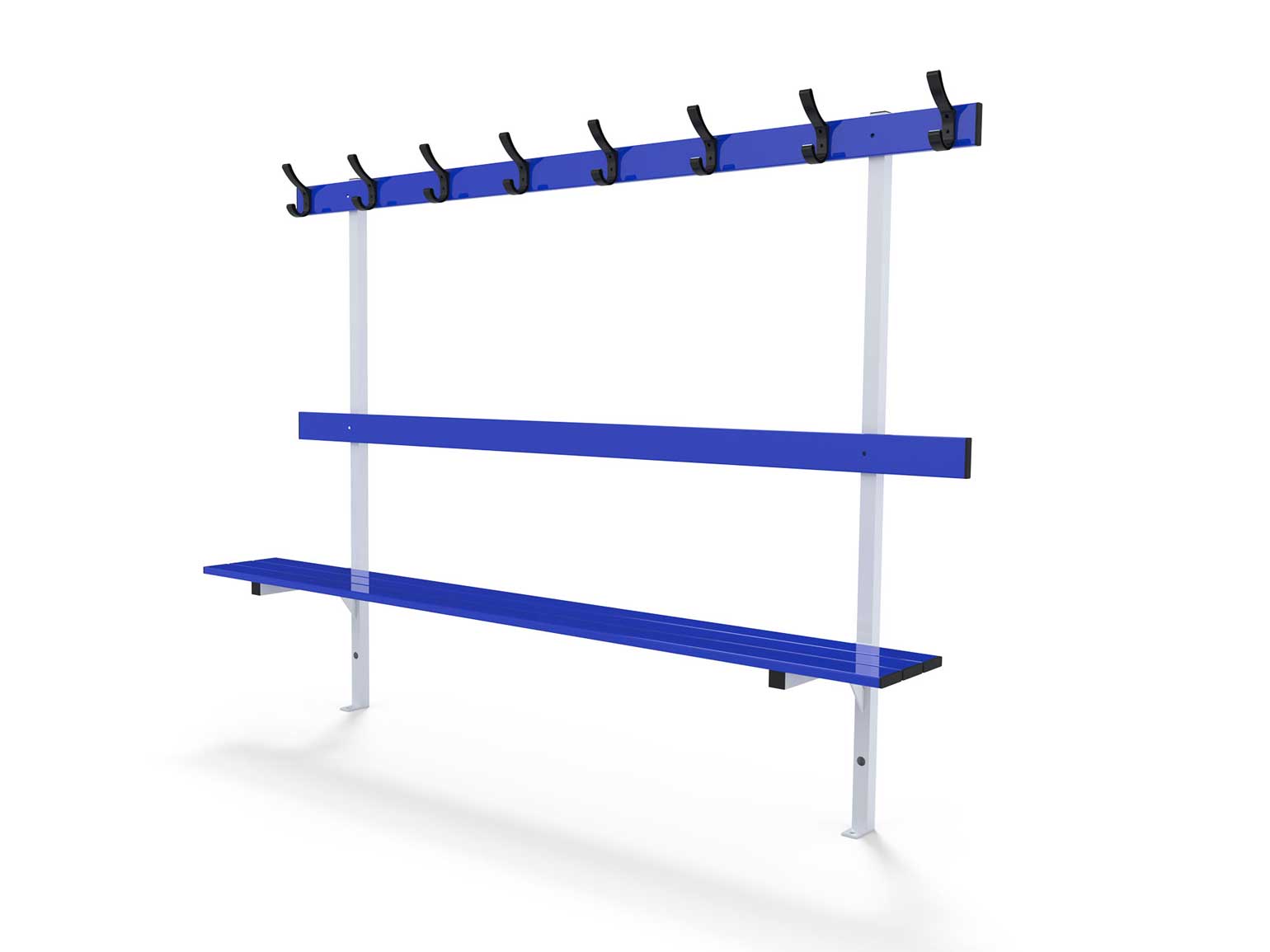 Banc mural avec dossier et porte-patères - 2m Playgones Banc mural avec dossier et porte-patères - 2m Playgones