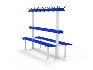Banc central avec dossier et porte-patères - 2m