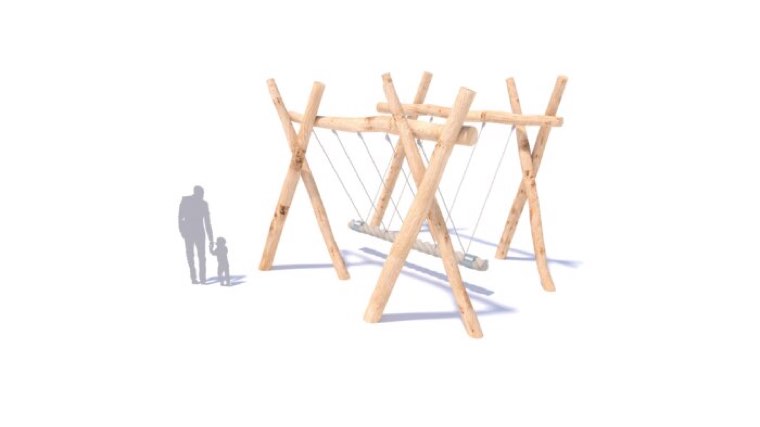 Balançoire Touchwood en bois naturel