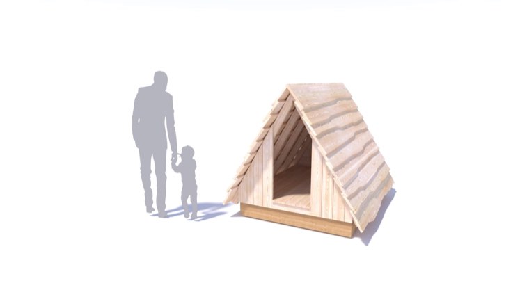 Cabane de jeu Touchwood en bois naturel