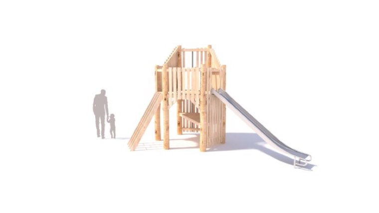 Toboggan Touchwood en bois naturel