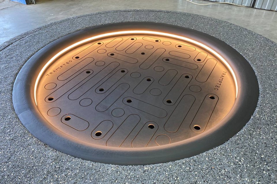 Trampoline enterré Lapta avec éclairage LED intégré à la bordure