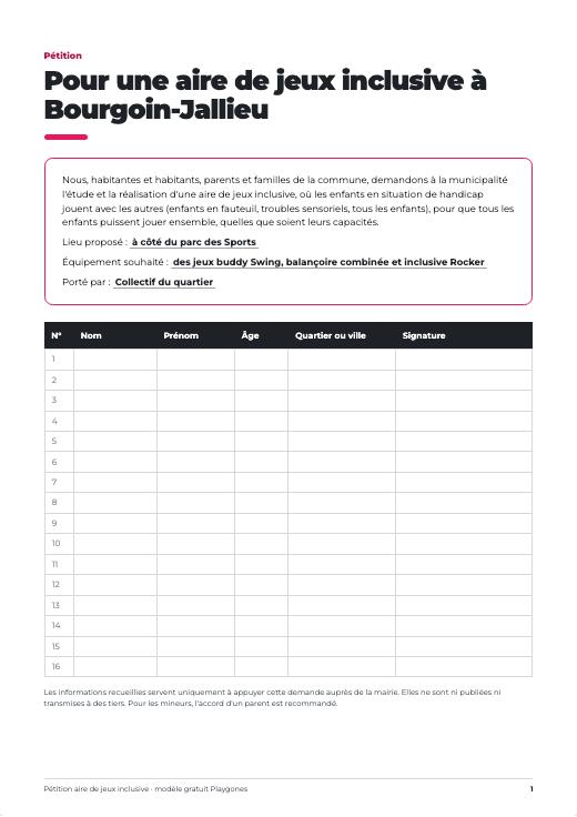 Pétition personnalisée générée en ligne