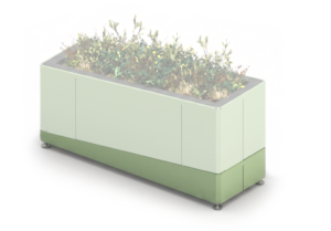 Adaptateur de mise à niveau Parkly sous une jardinière sur sol en pente - Playgones