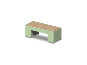 Banc modulaire 2 places ajouré Parkly en frêne, coloris vert - Playgones