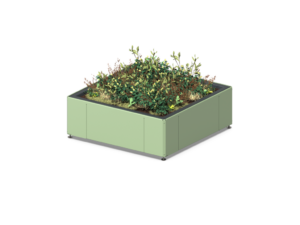 Grande jardinière urbaine modulaire Parkly plantée, coloris vert - Playgones