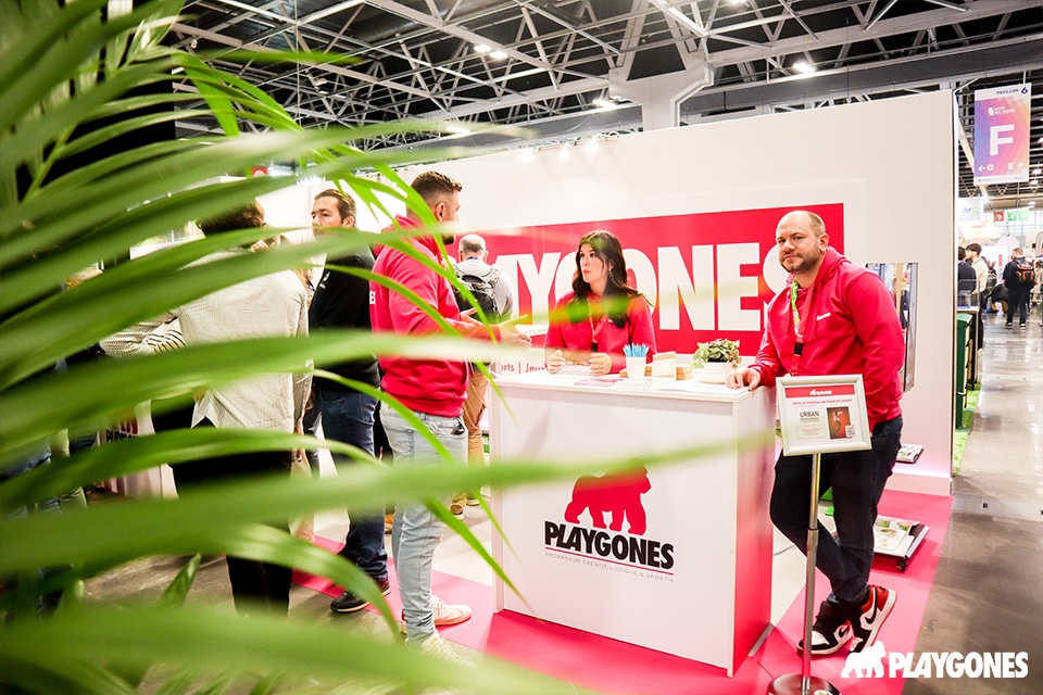Accueil sur le stand Playgones, Salon des Sports 2025